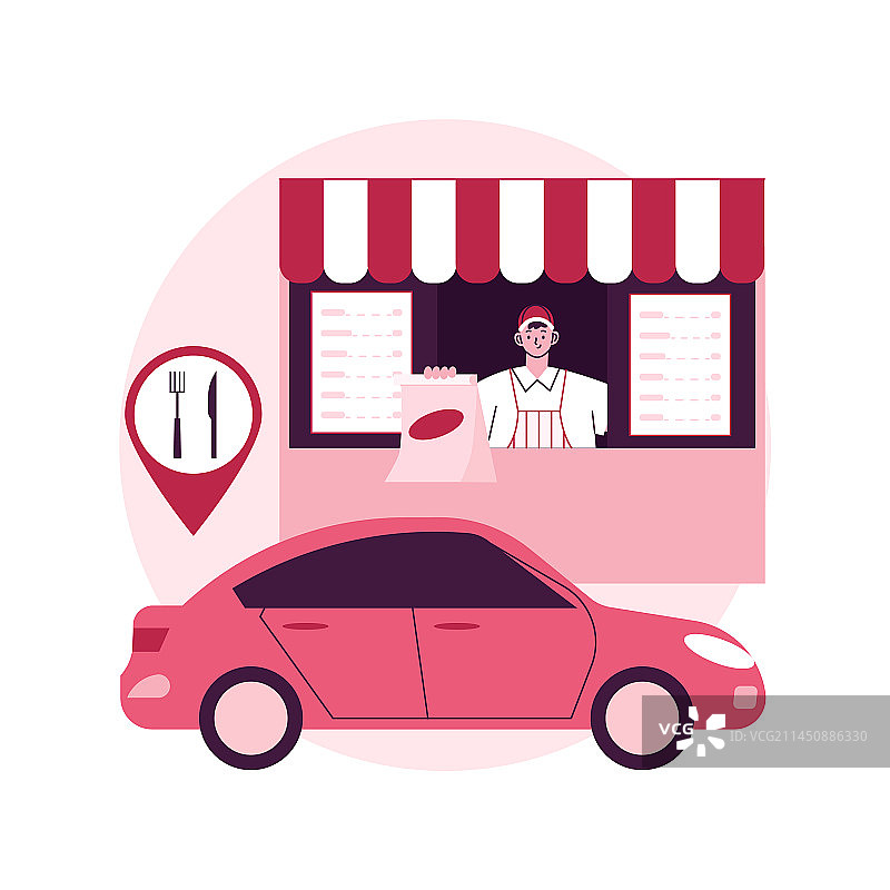 汽车餐厅抽象概念图片素材