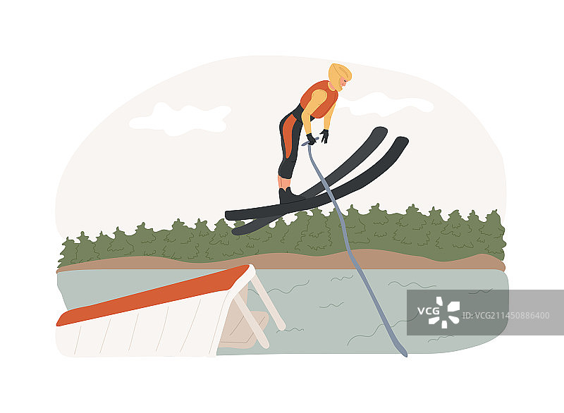 孤立的滑水概念图片素材