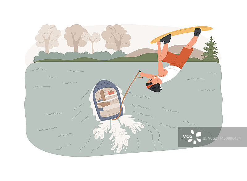 孤立的滑水概念图片素材