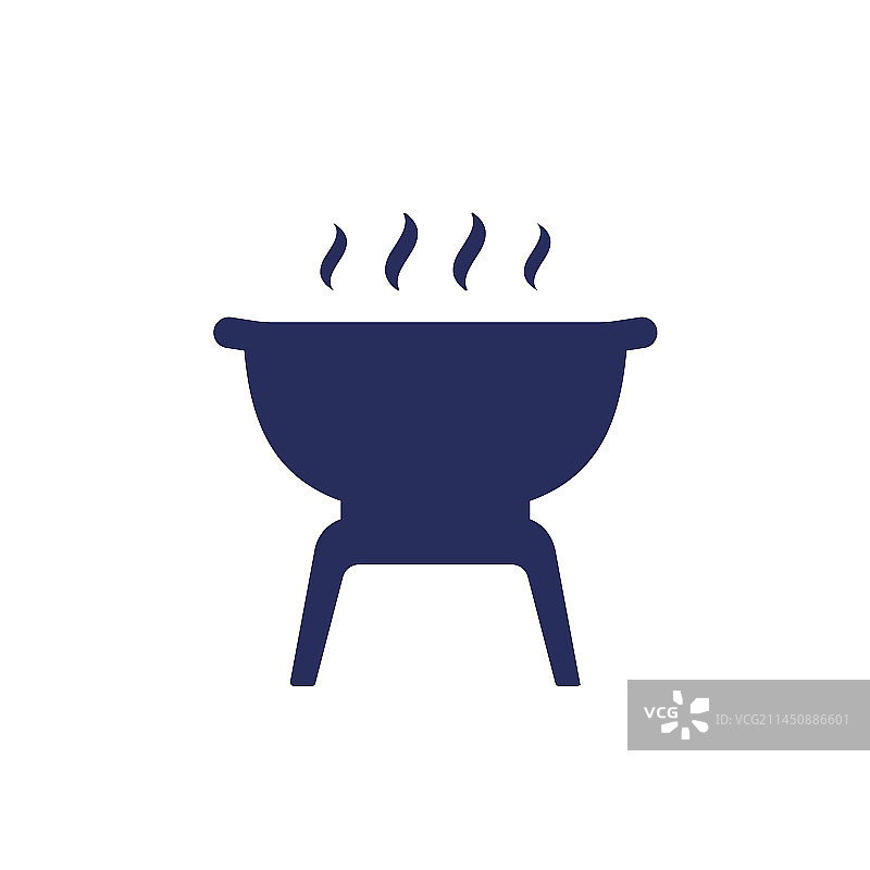 白色背景上的烧烤炉图标图片素材