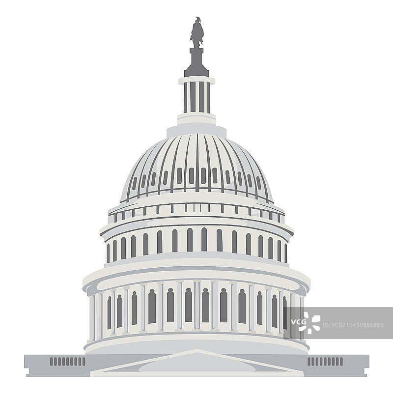 美国国会大厦半扁平地标图片素材