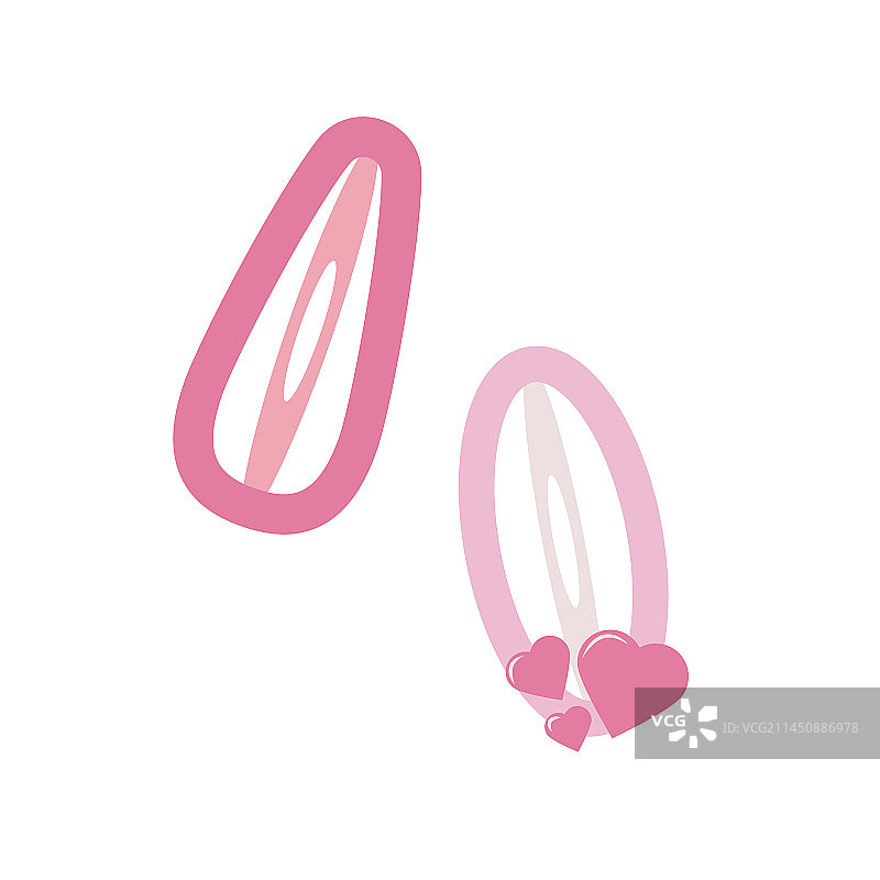 粉色芭比风扁平风格发夹图片素材