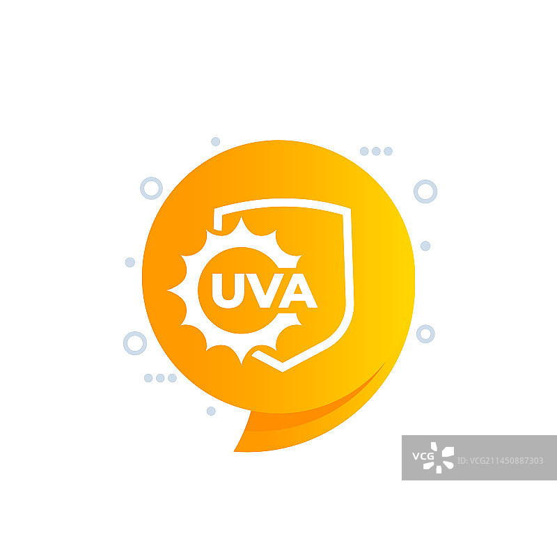 带有太阳和防护罩的UVA防护图标图片素材