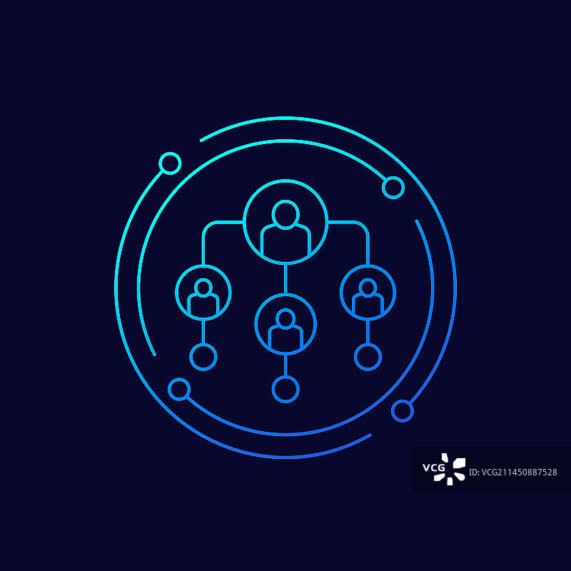 具有线性人员设计的层级图标图片素材