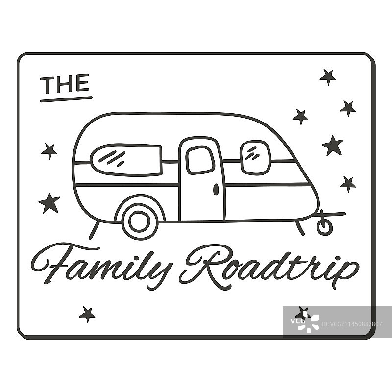 露营拖车家庭徽章图片素材