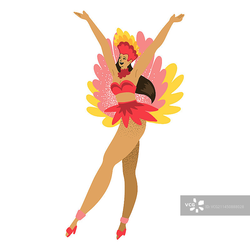 狂欢节：红色服装的女人图片素材