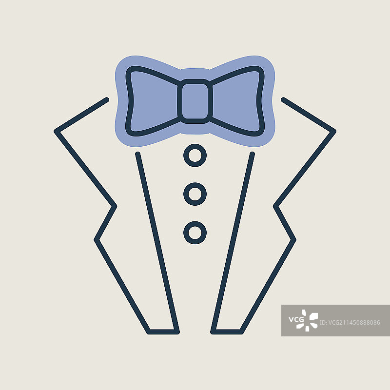 燕尾服婚礼西装与领结图标图片素材