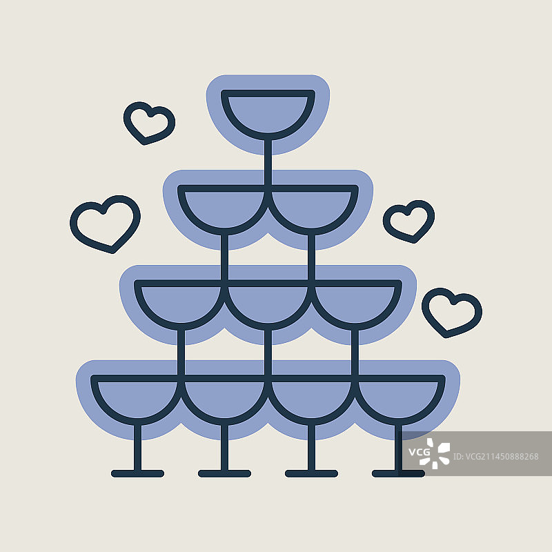 婚礼香槟塔独立图标图片素材