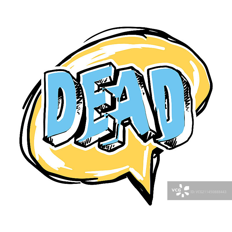 卡通死亡俚语词图片素材