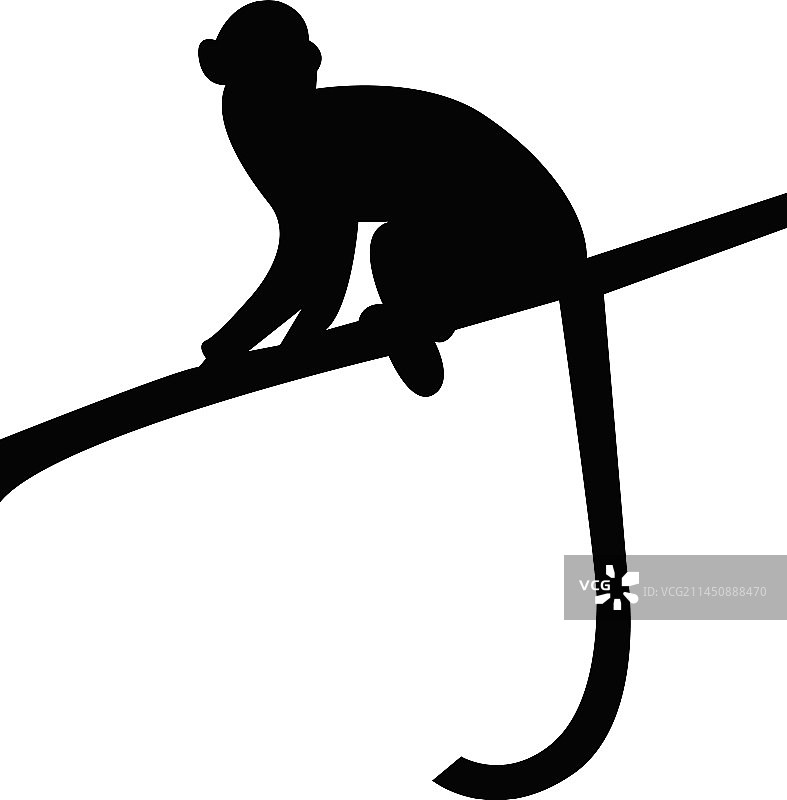 猴子剪影图片素材