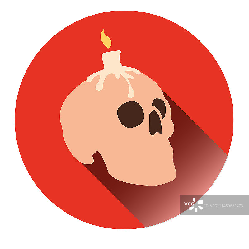 骷髅蜡烛圆形图标图片素材