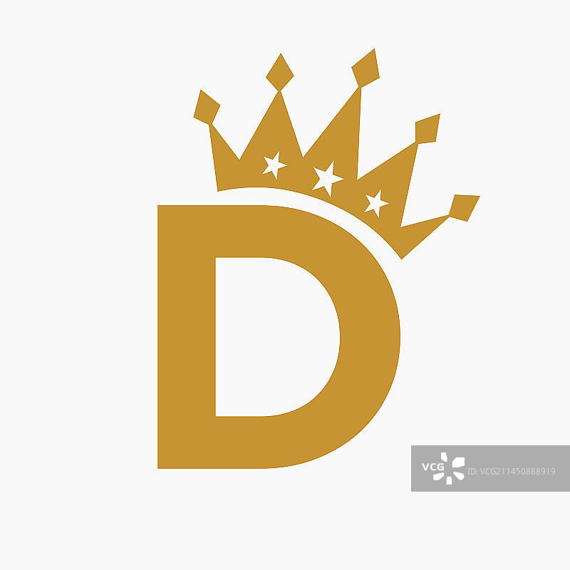 字母D上的皇冠logo奢华符号皇冠图片素材