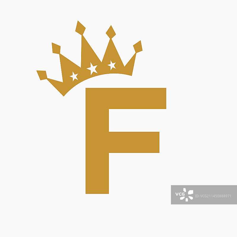 字母F上的皇冠标志奢侈品符号图片素材