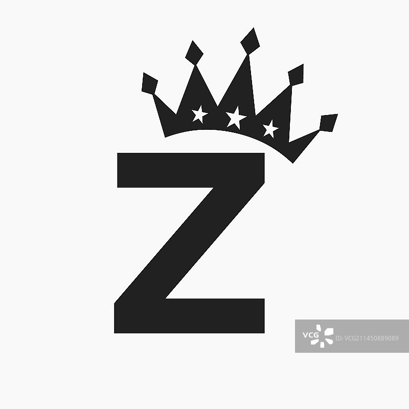 字母Z皇冠logo奢侈符号图片素材