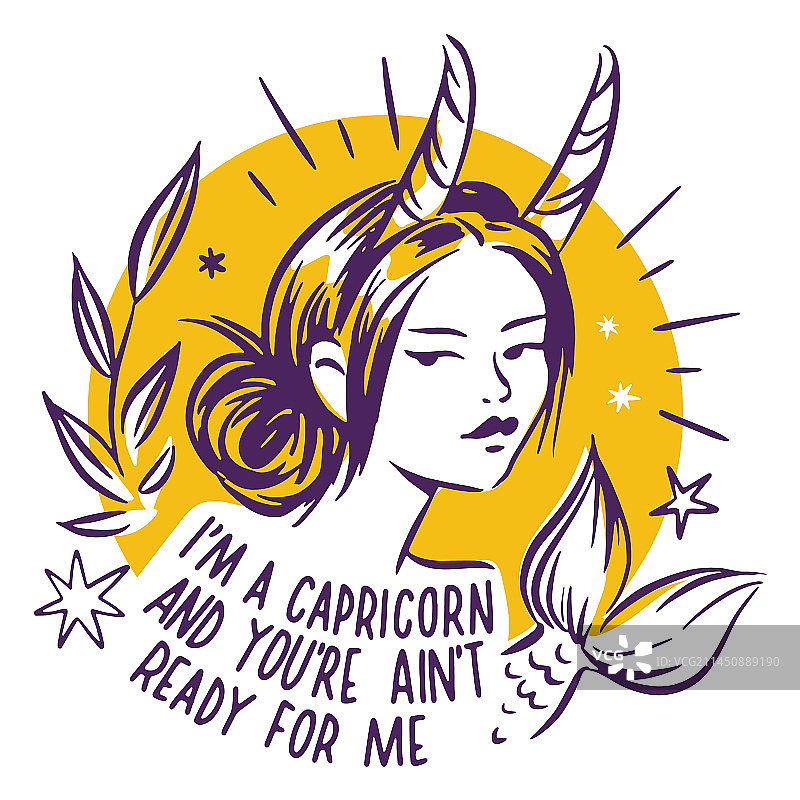 摩羯座星座角徽章图片素材