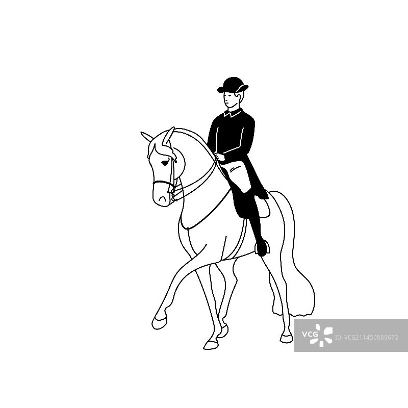 马上的骑手表演半通行图片素材