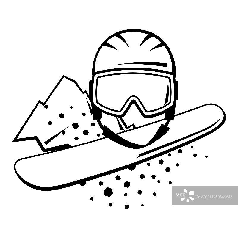 带滑雪符号的徽章冬季运动图片素材