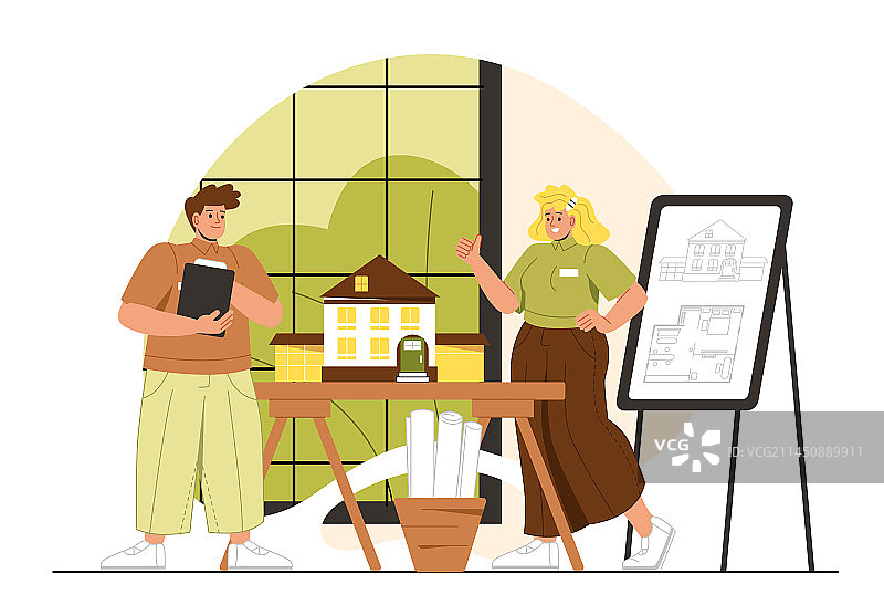 建筑师在工作室工作场景图片素材