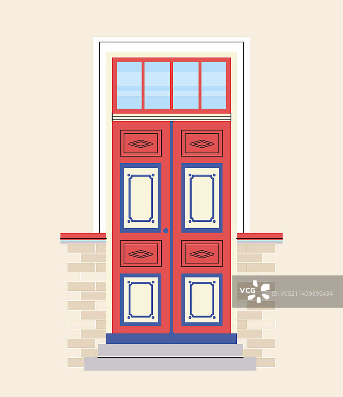 红色大门设计概念图片素材