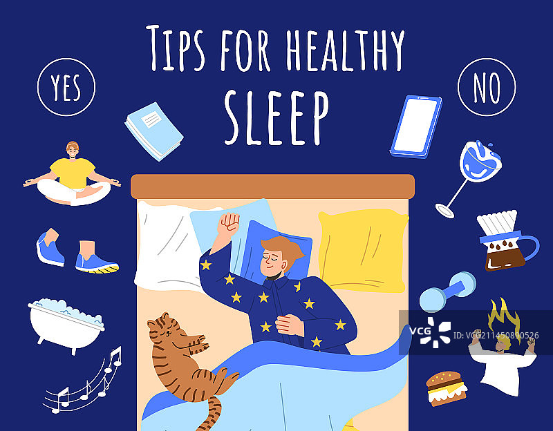 健康睡眠技巧概念图片素材
