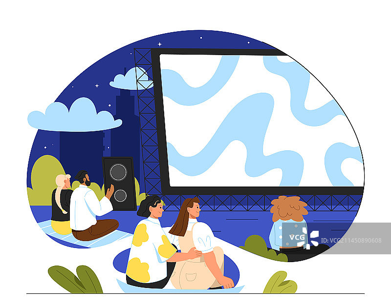 露天电影院概念图片素材