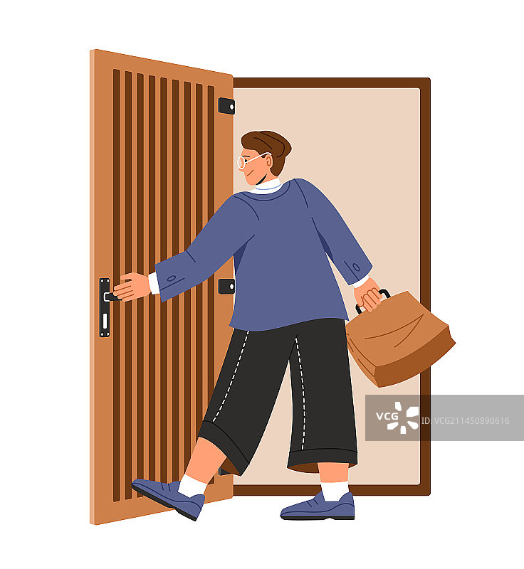 男人开门的概念图片素材