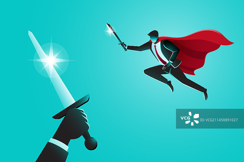 带翅膀的商人之间的剑术对决图片素材
