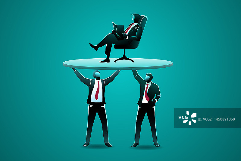 两个商人举起他们的商业概念图片素材