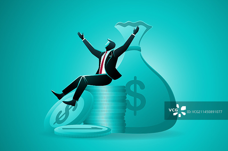 幸福的商人坐着图片素材