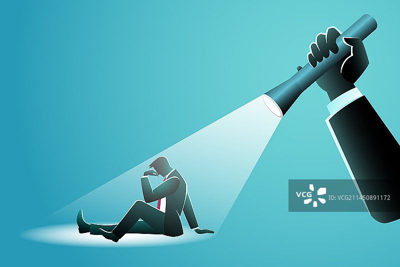 商业概念：坐在地板上的商人图片素材