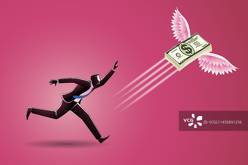 商人奔跑追逐商业概念图片素材