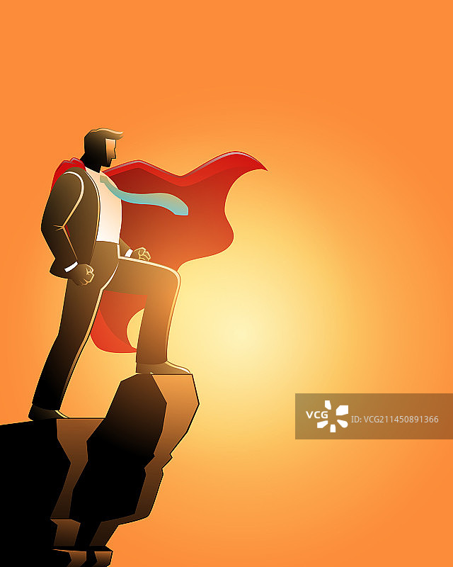 商业概念：作为超级英雄的商人图片素材