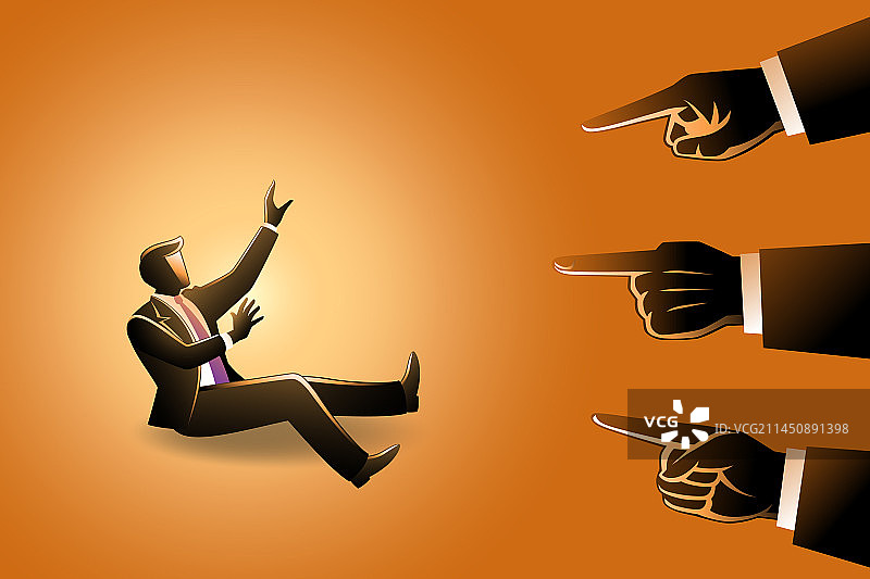 被巨指指着的商人图片素材