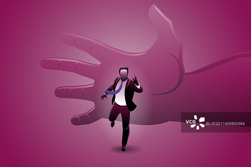 商务概念：商人奔跑被追赶图片素材