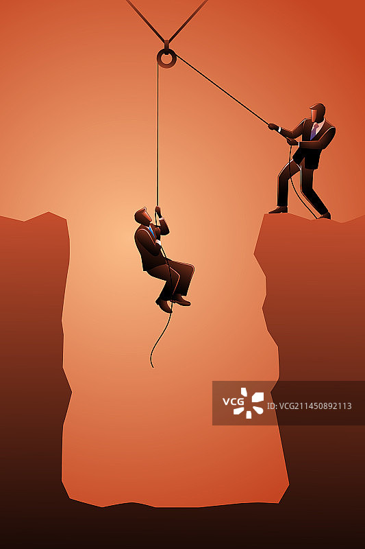 商业理念：商人托举合作伙伴图片素材