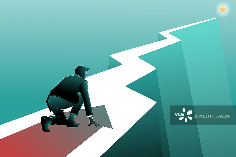 准备朝着目标前进的商人图片素材