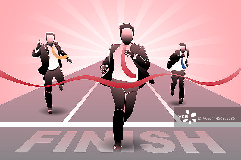 商人跨越终点线商务理念图片素材