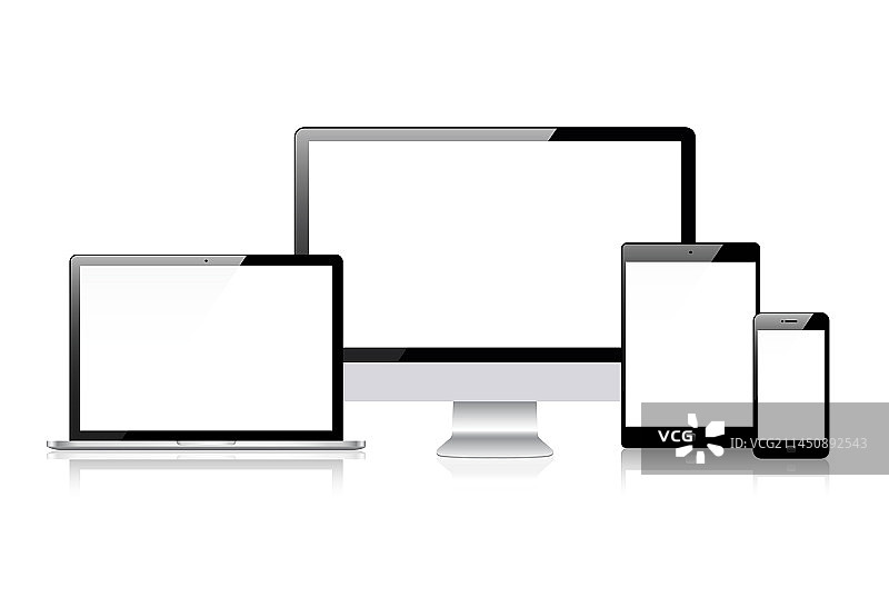 逼真设备：显示器、笔记本电脑、平板电脑图片素材