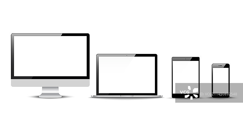 逼真设备：显示器、笔记本电脑、平板电脑图片素材