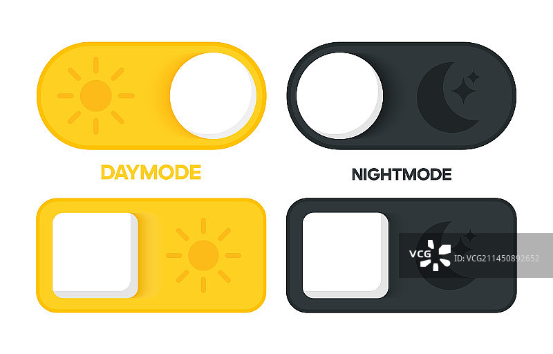 手机端日夜切换界面设计图片素材