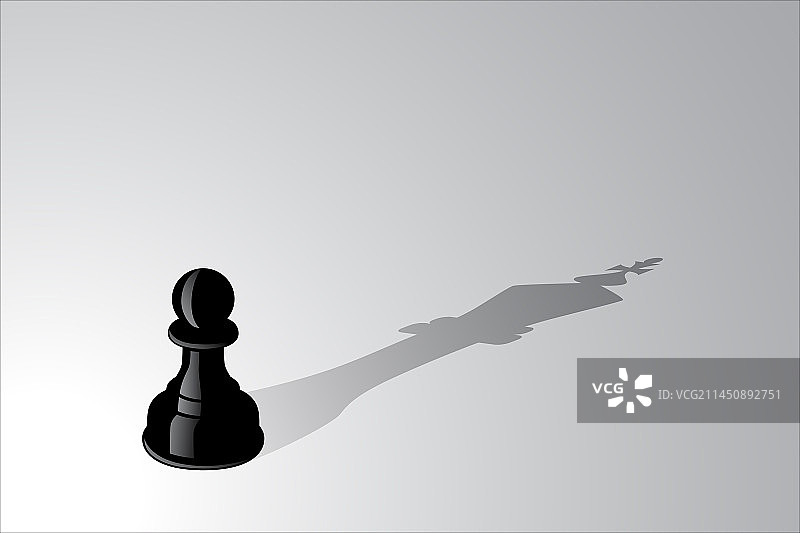 投射国王阴影的国际象棋卒图片素材