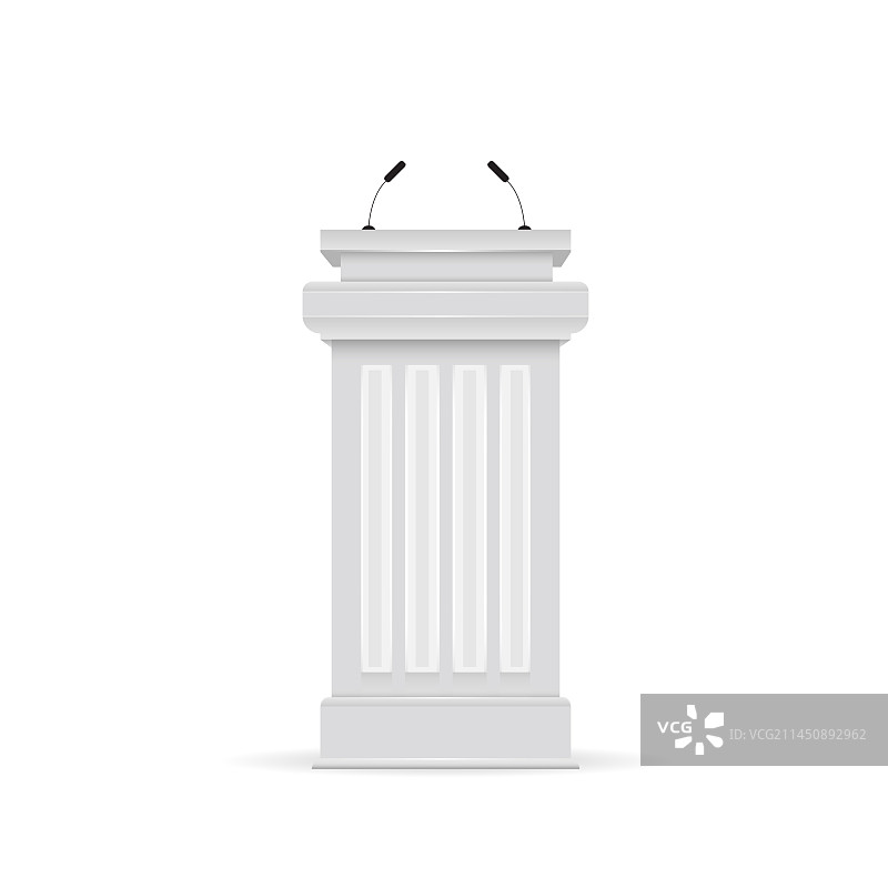 白色带麦克风讲台图片素材