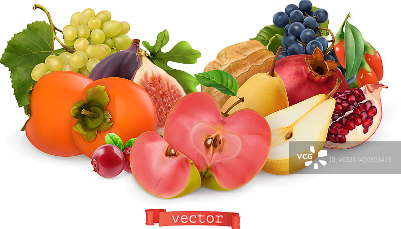 秋季水果浆果梨粉苹果图片素材