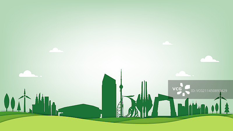 临沂剪纸环保插画图片素材