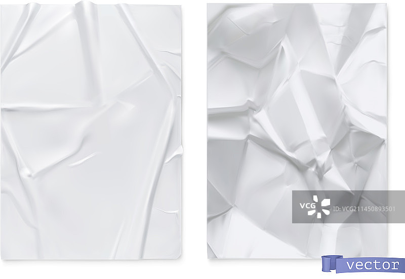 逼真的3D纸张褶皱纹理图片素材