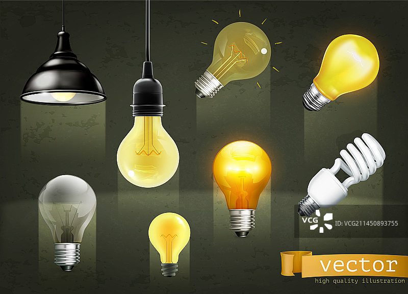 灯泡图标集图片素材