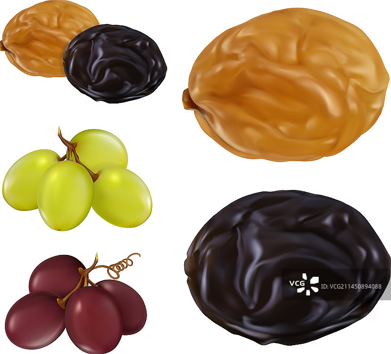 3D葡萄干写实图标集图片素材