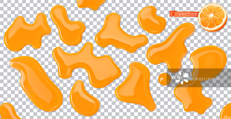 3D逼真橙汁滴落图片素材