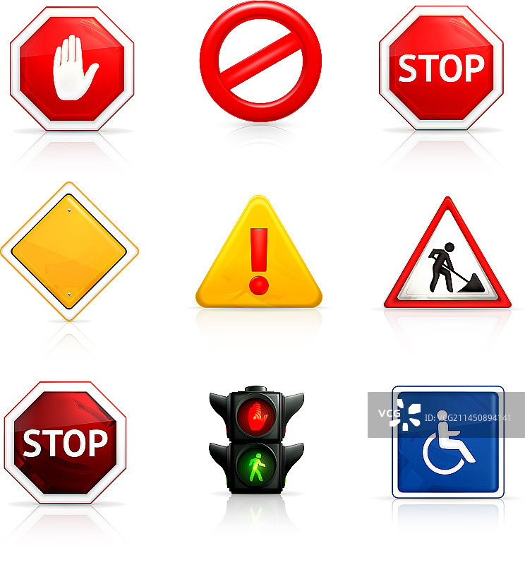 道路标志套装图片素材