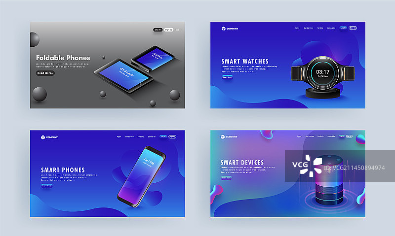 包含小工具的着陆页或焦点图图片素材